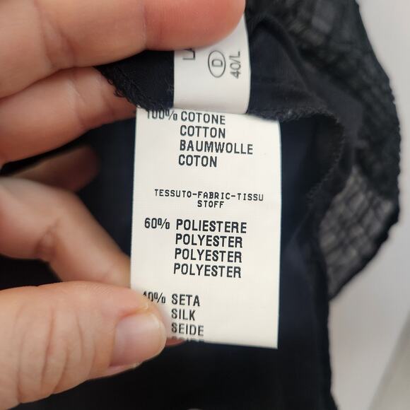 Fabiana Filippi Cotton Silk Blend Tank Top L Black Quiet Luxury Office Shell - Picture 7 of 9